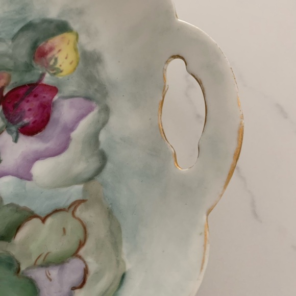 Limoges France Vintage 1900’s hand painted strawberry 11" signed platter Perfect - Picture 8 of 12